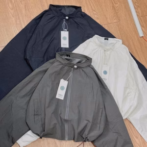 [T852] Áo Khoác Dù Nhăn 2 Lớp Form Rộng Cổ Trụ Cúc Bấm, Dáng Cánh Dơi Unsiex Nữ Basic Khoá Kéo