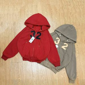 Áo Khoác Nỉ Nữ Cổ Cao Mũ Rộng Thêu Số 32 Form Boxy Siêu Xinh Tp900 - Golden Dream