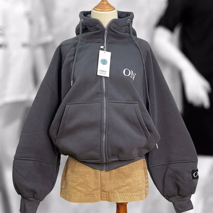 Áo Khoác Nỉ Unisex Nam Nữ Form Boxy Thêu Chữ On Có Túi Trong Tp390 - Golden Dream - Ảnh 6