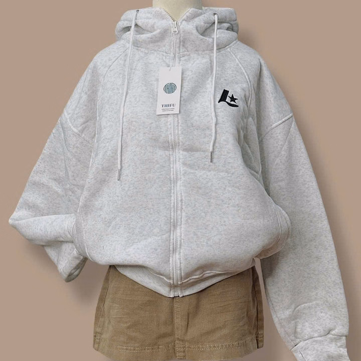 Áo Khoác Nỉ Dày Dặn Unisex Anm Nữ Thêu Chữ L Sao Form Boxy Đẹp Tp409 - Golden Dream - Ảnh 4