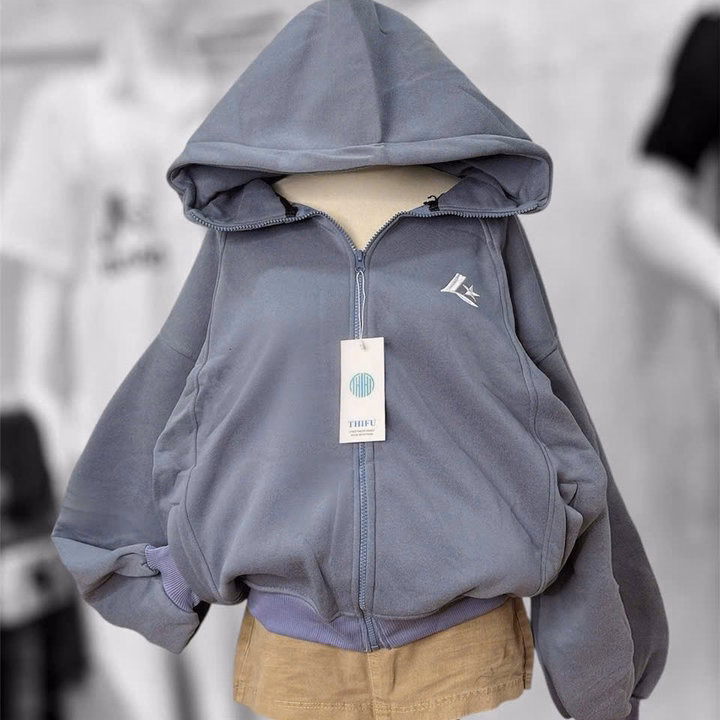 Áo Khoác Nỉ Dày Dặn Unisex Anm Nữ Thêu Chữ L Sao Form Boxy Đẹp Tp409 - Golden Dream - Ảnh 5