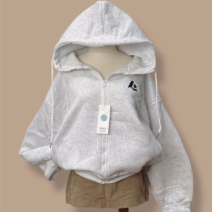 Áo Khoác Nỉ Dày Dặn Unisex Anm Nữ Thêu Chữ L Sao Form Boxy Đẹp Tp409 - Golden Dream - Ảnh 8