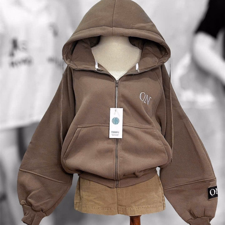 Áo Khoác Nỉ Dày Dặn Unisex Nam Nữ Thêu Chữ On Tay Form Boxy Tp433 - Phương Store