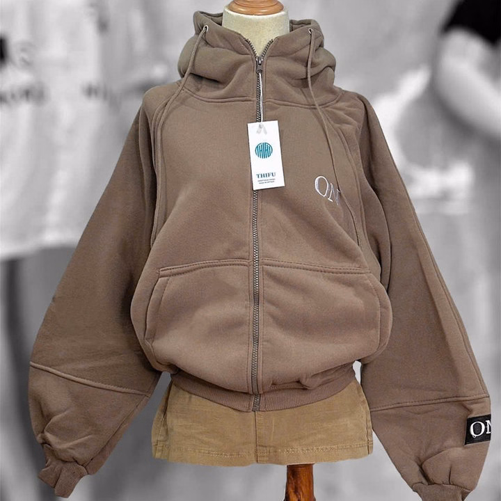 Áo Khoác Nỉ Dày Dặn Unisex Nam Nữ Thêu Chữ On Tay Form Boxy Tp433 - Phương Store - Ảnh 7