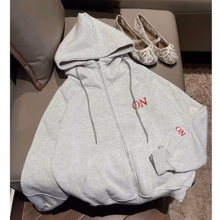 Áo Khoác Nỉ Dày Dặn Unisex Nam Nữ Thêu Chữ On Tay Form Boxy Tp433 - Phương Store - Ảnh 9