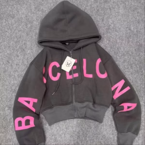 Áo Khoác Nỉ Dệt In Chữ Craptop Hoodie Dây Kéo Nữ Form 40-60Kg Mặc Chống Nắng T95