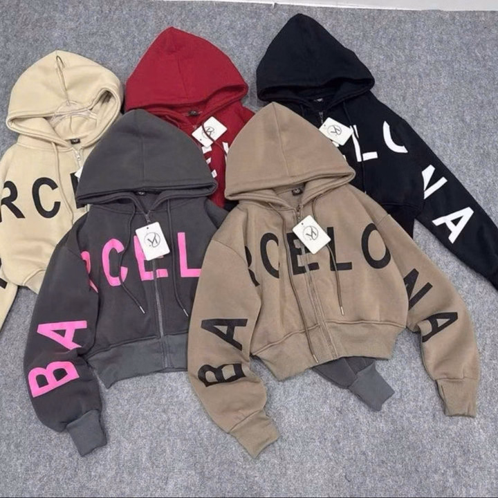 Áo Khoác Nỉ Dệt In Chữ Craptop Hoodie Dây Kéo Nữ Form 40-60Kg Mặc Chống Nắng T95 - Ảnh 7