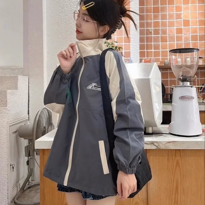 Áo Khoác Dù Mero Nam Nữ 2 Lớp Không Nón Họa Tiết Chữ Ở Ngực - Htm Fashion - Ảnh 3