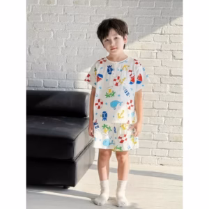 Bộ Pyjama Bé Trai, Đồ Bộ Ngủ Bé Trai Ngắn Tay Chất Tôn Mềm Mát Thoải Mái Mặc Ở Nhà Hoạ Tiết Biển Từ 8-40Kg Dành Cho Bé Trai