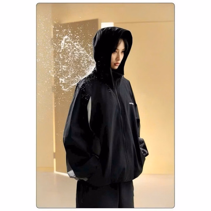 Áo Khoác Dù Nam Nữ Reocha Phối Dây Rút Form Rộng 2 Lớp Có Mũ Gu70Ld-Sam Store - Ảnh 5