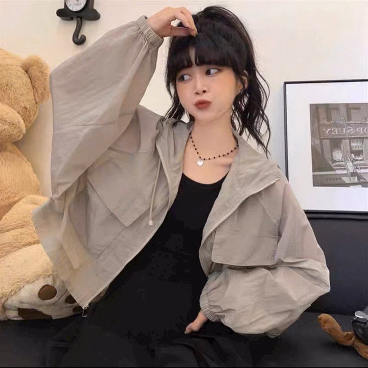 Áo Khoác Gió Nhăn 2 Lớp Có Nón Thiết Kế 2 Túi Hộp Phía Trước - Htm Fashion