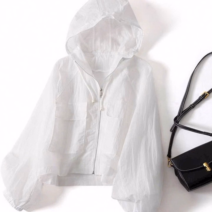 Áo Khoác Gió Nhăn 2 Lớp Có Nón Thiết Kế 2 Túi Hộp Phía Trước - Htm Fashion - Ảnh 2