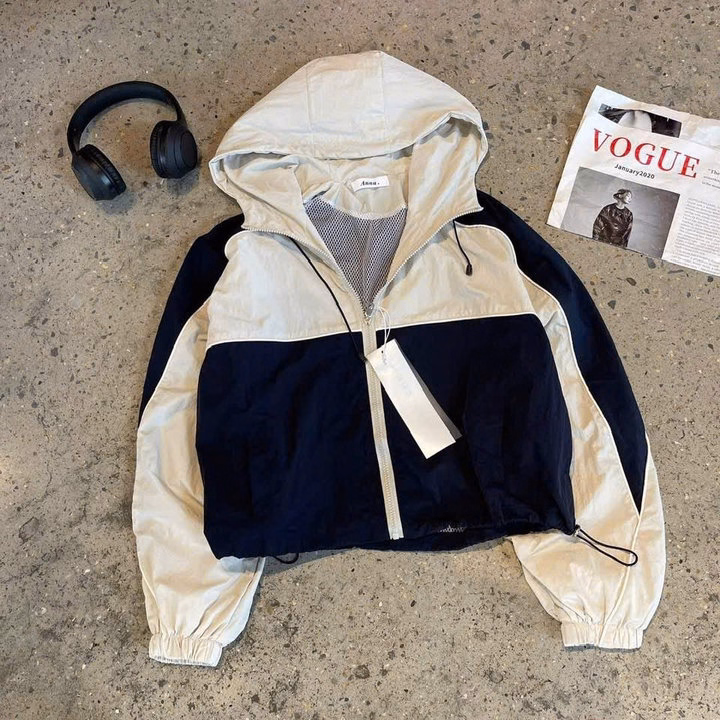 Áo Khoác Gió Nữ Dáng Craptop , Áo Khoác Dù Nhăn Nữ Đẹp 2 Lớp Dày Dặn Phối Màu Xinh Xắn Có Nón T850 - Ảnh 8