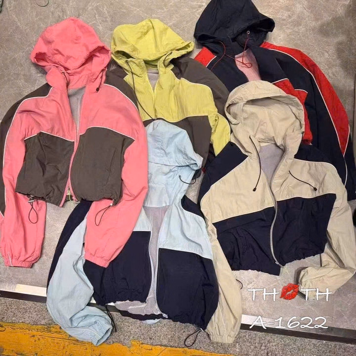 Áo Khoác Gió Nữ Dáng Craptop , Áo Khoác Dù Nhăn Nữ Đẹp 2 Lớp Dày Dặn Phối Màu Xinh Xắn Có Nón T850 - Ảnh 11
