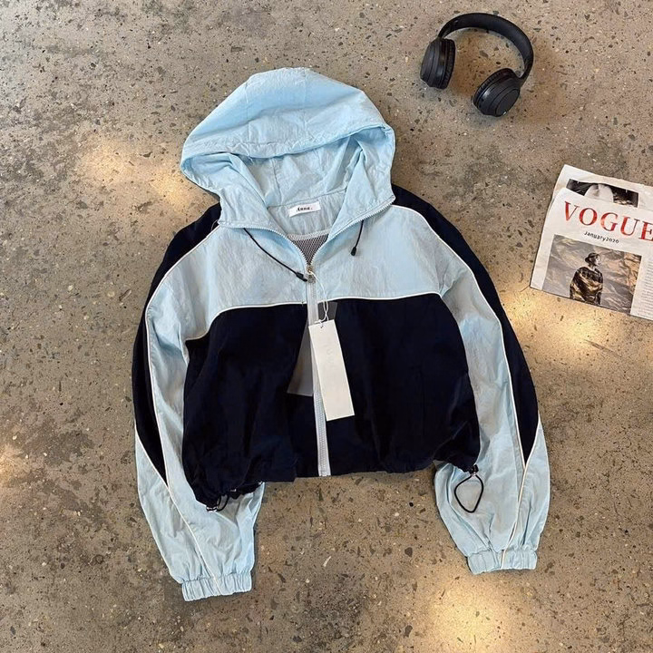 Áo Khoác Gió Nữ Dáng Craptop , Áo Khoác Dù Nhăn Nữ Đẹp 2 Lớp Dày Dặn Phối Màu Xinh Xắn Có Nón T850 - Ảnh 7