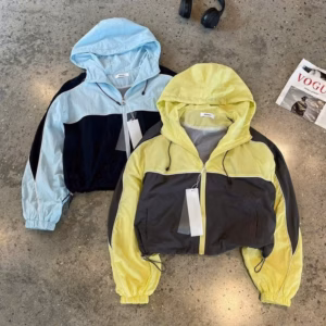 Áo Khoác Gió Nữ Dáng Craptop , Áo Khoác Dù Nhăn Nữ Đẹp 2 Lớp Dày Dặn Phối Màu Xinh Xắn Có Nón T850