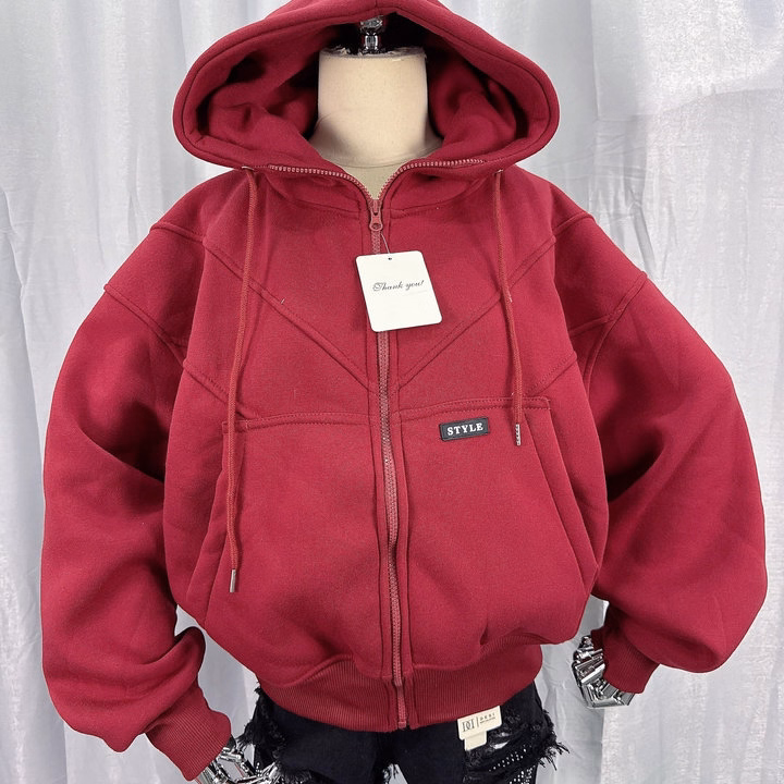 Áo Khoác Hoodie Nỉ Nam Nữ Boxy Dày Dặn Có Nón In Nổi Họa Tiết Style - Htm Fashion - Ảnh 9
