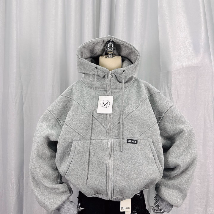 Áo Khoác Hoodie Nỉ Nam Nữ Boxy Dày Dặn Có Nón In Nổi Họa Tiết Style - Htm Fashion