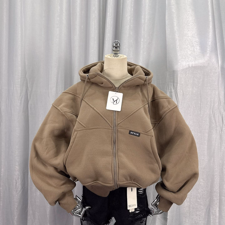 Áo Khoác Hoodie Nỉ Nam Nữ Boxy Dày Dặn Có Nón In Nổi Họa Tiết Style - Htm Fashion - Ảnh 7