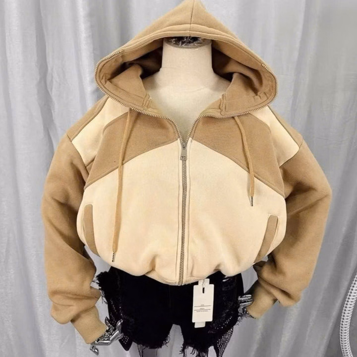 Áo Khoác Nỉ Dệt , Có Nón To Rộng , 4 Túi , Phối Màu Thân Trên Tay Xỏ Ngón ( 40-60Kg) Khoá Kéo Full - Ảnh 6