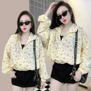 Áo Khoác Dù 2 Lớp Form Lửng In 3D Hoa Dây Rút Lai 40 - 60Kg Mặc Đẹp Tp440 - Golden Dream