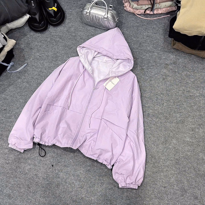 Áo Khoác Dù Nhăn 2 Lớp Trơn Nữ Có Mũ Phối Dây Rút Lai Siêu Xinh Tp38 - Golden Dream - Ảnh 5