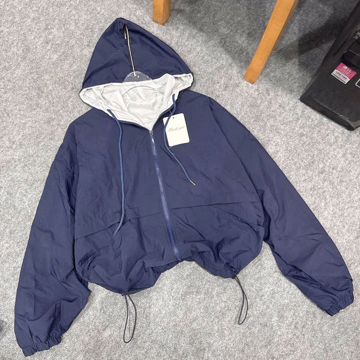 Áo Khoác Dù Nhăn 2 Lớp Trơn Nữ Có Mũ Phối Dây Rút Lai Siêu Xinh Tp38 - Golden Dream - Ảnh 4