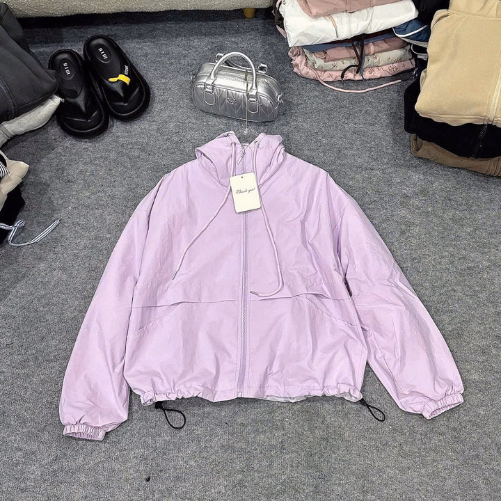 Áo Khoác Dù Nhăn 2 Lớp Trơn Nữ Có Mũ Phối Dây Rút Lai Siêu Xinh Tp38 - Golden Dream - Ảnh 7