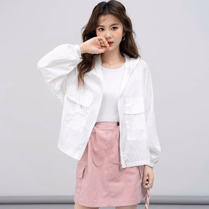 Áo Khoác Dù Nhăn 2 Lớp From Ngắn Phối Túi Hộp Có Nắp Có Túi Trong Ut38 - Ảnh 2