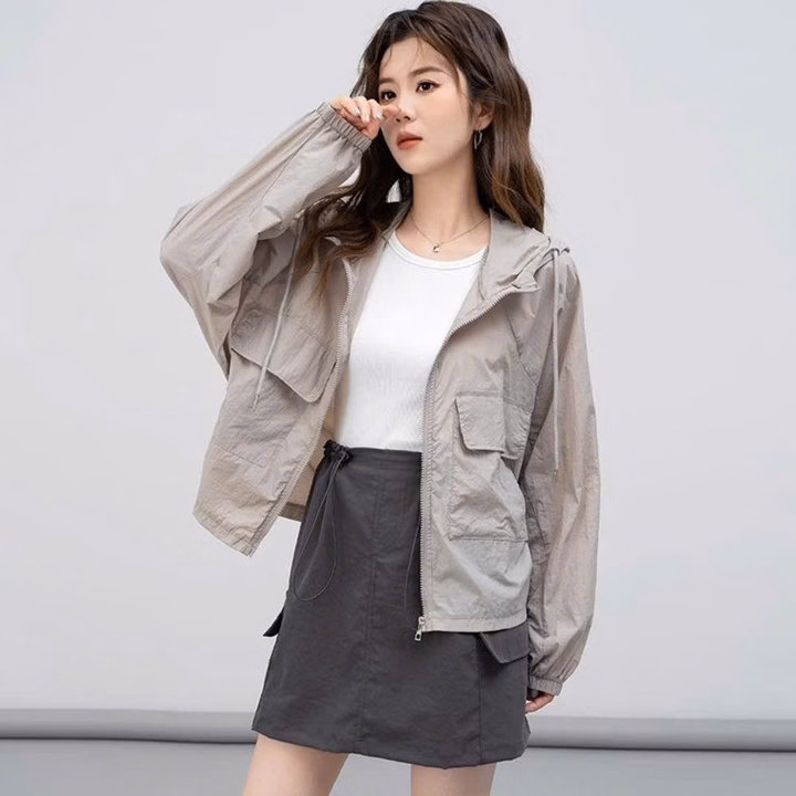 Áo Khoác Dù Nhăn 2 Lớp From Ngắn Phối Túi Hộp Có Nắp Có Túi Trong Ut38 - Ảnh 3