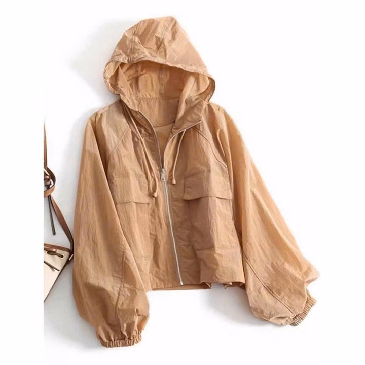 Áo Khoác Dù Nhăn 2 Lớp From Ngắn Phối Túi Hộp Có Nắp Có Túi Trong Ut38 - Ảnh 4