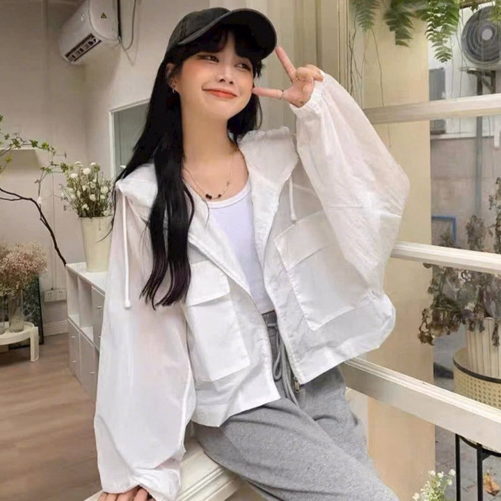 Áo Khoác Dù Nhăn 2 Lớp From Ngắn Phối Túi Hộp Có Nắp Có Túi Trong Ut38 - Ảnh 9