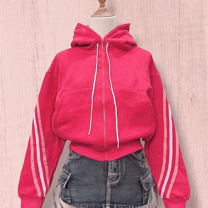 Áo Khoác Nỉ Nữ Form Lửng Cổ Cao Phối Viền Xéo Tay Xỏ Ngón Mặc Chống Nắng Tp10 - Ảnh 6