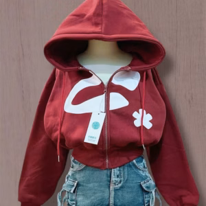 Áo Khoác Nỉ Nữ Form Boxy Lửng In Nổi Hoa 4 Túi Tay Xỏ Ngón Tp500 - Golden Dream