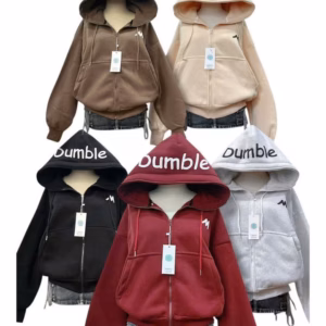 Áo Khoác Hoodie Nam Nữ Form Rộn Dáng Dài In Chữ Dumble Ở Nón Có Túi Trong - Htm Fashion