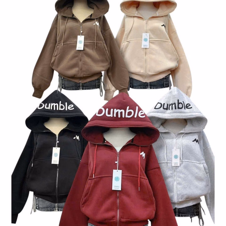 Áo Khoác Hoodie Nam Nữ Form Rộn Dáng Dài In Chữ Dumble Ở Nón Có Túi Trong - Htm Fashion
