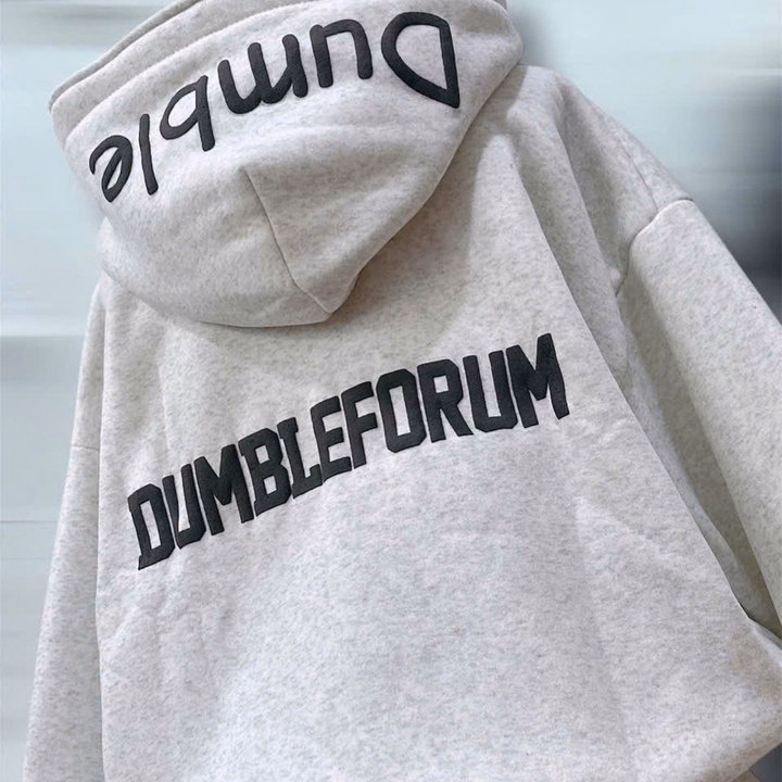 Áo Khoác Hoodie Nam Nữ Form Rộn Dáng Dài In Chữ Dumble Ở Nón Có Túi Trong - Htm Fashion - Ảnh 8