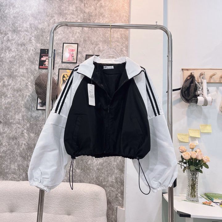 Áo Khoác Dù Mero Nữ Không Nón Phối Tay 2 Sọc Có Dây Rút Eo - Htm Fashion - Ảnh 6