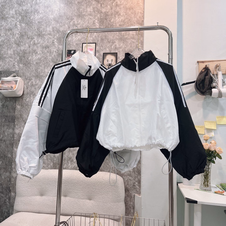 Áo Khoác Dù Mero Nữ Không Nón Phối Tay 2 Sọc Có Dây Rút Eo - Htm Fashion - Ảnh 3