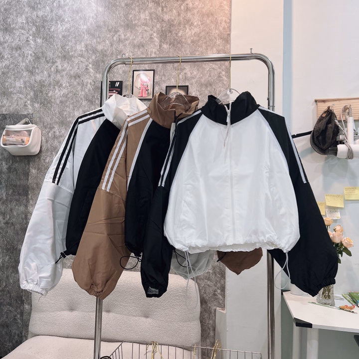 Áo Khoác Dù Mero Nữ Không Nón Phối Tay 2 Sọc Có Dây Rút Eo - Htm Fashion - Ảnh 4