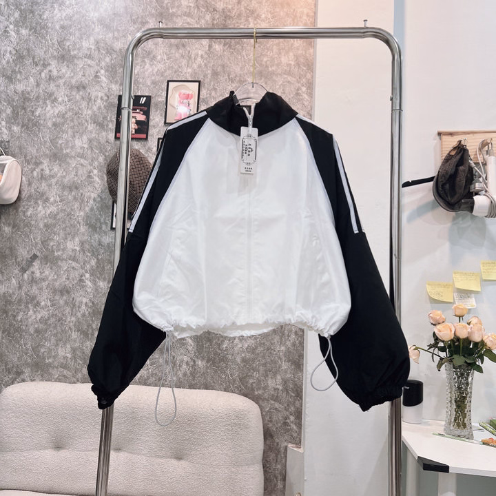 Áo Khoác Dù Mero Nữ Không Nón Phối Tay 2 Sọc Có Dây Rút Eo - Htm Fashion - Ảnh 7