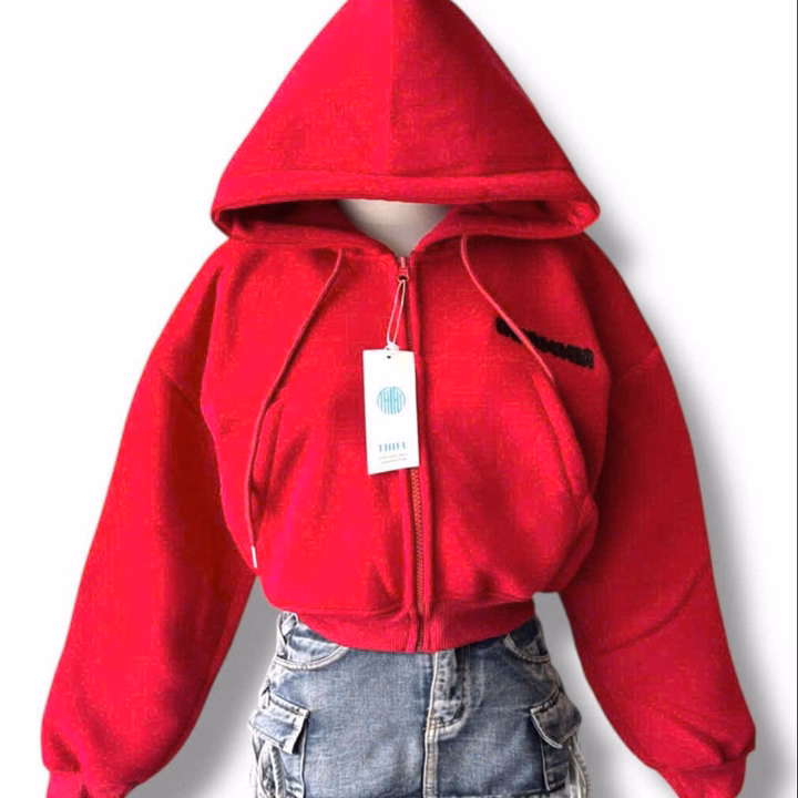 Áo Khoác Nỉ Dệt Logo Club Mới Về Form Lửng Cổ Cao Nữ, Áo Khoác Bo Lưng Chun Co Giãn Thoải Mái 4 Túi Mặc Đẹp - Ảnh 6