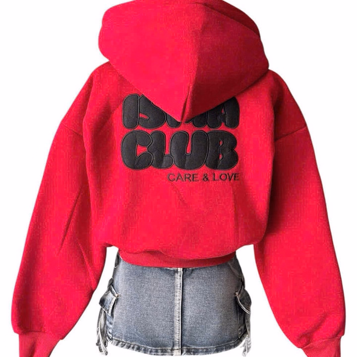 Áo Khoác Nỉ Dệt Logo Club Mới Về Form Lửng Cổ Cao Nữ, Áo Khoác Bo Lưng Chun Co Giãn Thoải Mái 4 Túi Mặc Đẹp - Ảnh 8