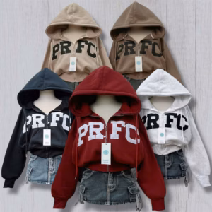 Áo Khoác Croptop Lửng Nữ Có Túi Trong Tay Xỏ Ngón Thêu Nổi Prfc - Htm Fashion