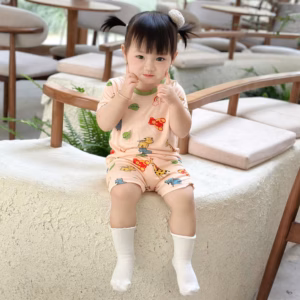 Bộ Quần Áo Thun Lạnh Họa Tiết Tay Ngắn Mdkids Cho Bé Trai Và Bé Gái 5-15Kg.