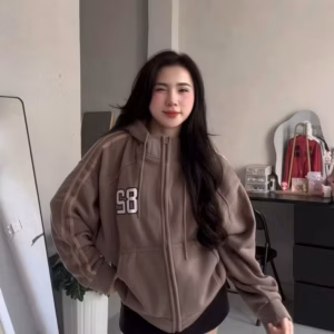 Áo Khoác Nỉ Xk Dày Dặn Unisex Nam Nữ Thêu Số 82 Cao Cổ Phối Sọc Tay Tp59 - Golden Dream