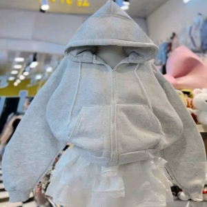 Áo Khoác Nỉ Trơn Nam Nữ Form Rộng Tay Dài Mùa Đông Có Khóa Kéo, Phong Cách Hàn Quốc