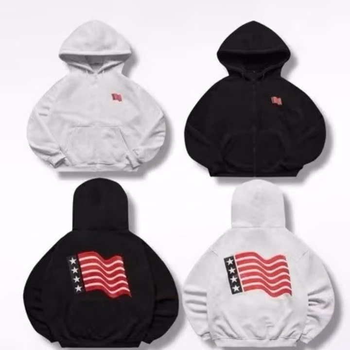 002 Áo Khoác Nỉ Form Rộng In Hình Lá Cờ - Ảnh 5