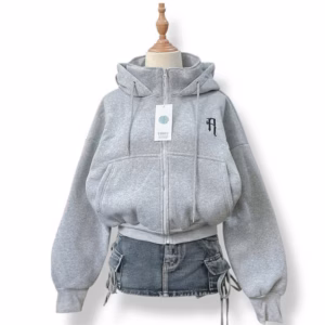 Áo Khoác Hoodie Nỉ Nữ Có Nón To Thêu Chữ R Có Túi Trong Mẫu Mới- Htm Fashion
