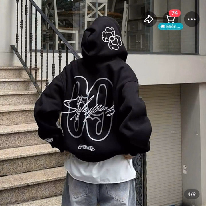 Áo Khoác Hoodie Nam Nữ Form To In Số 69 Chất Nỉ Bông Có Dây Kéo Phao - Htm Fashion - Ảnh 5